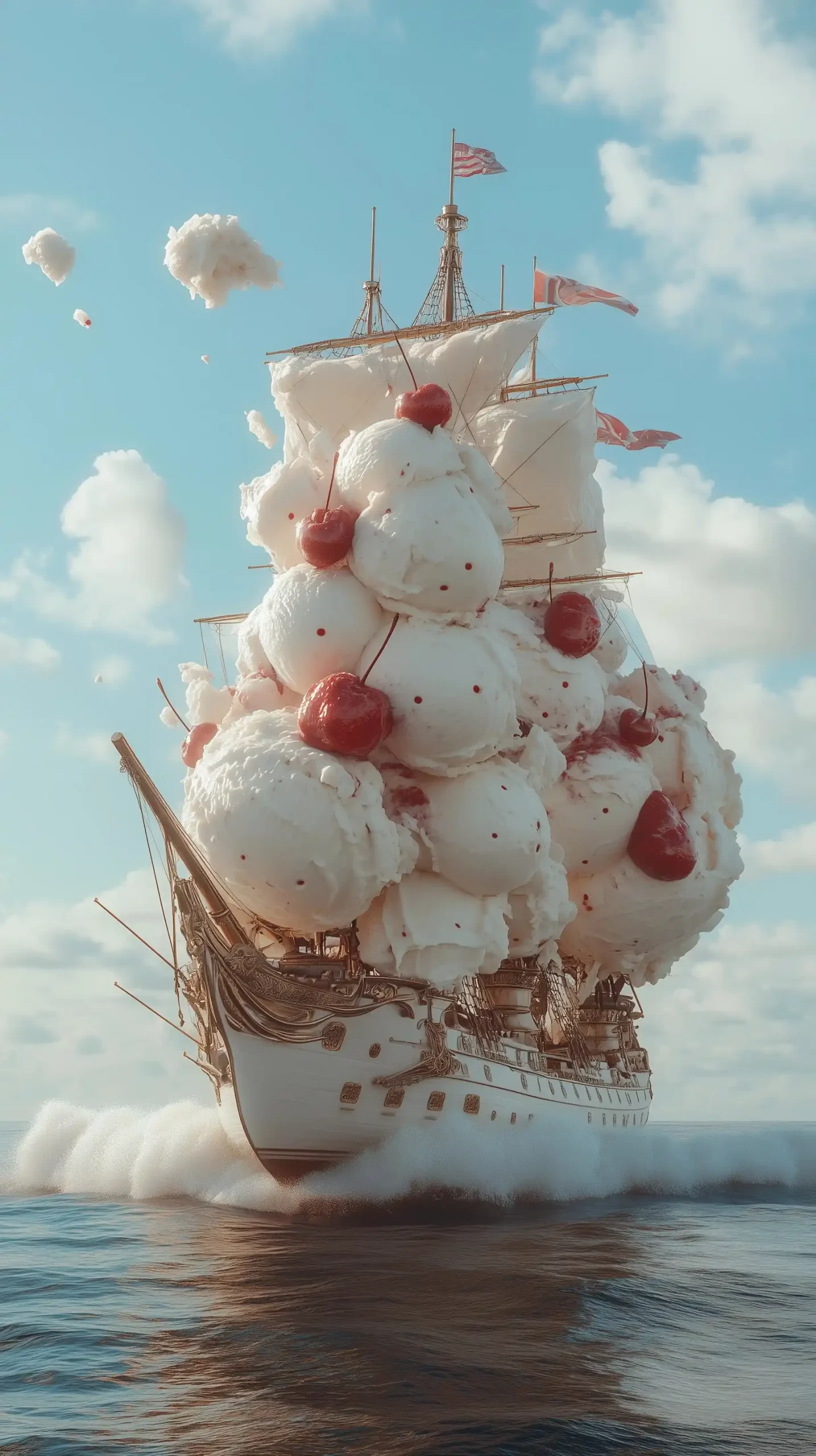 Surreal Galleon with Ice Cream Midjourney提示词