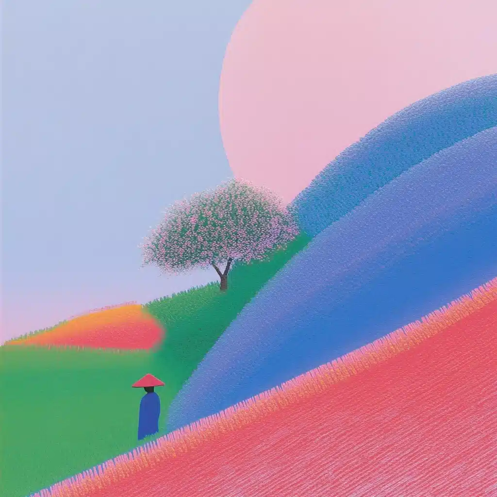 Abstract Tea Fields Sunset Midjourney提示词
