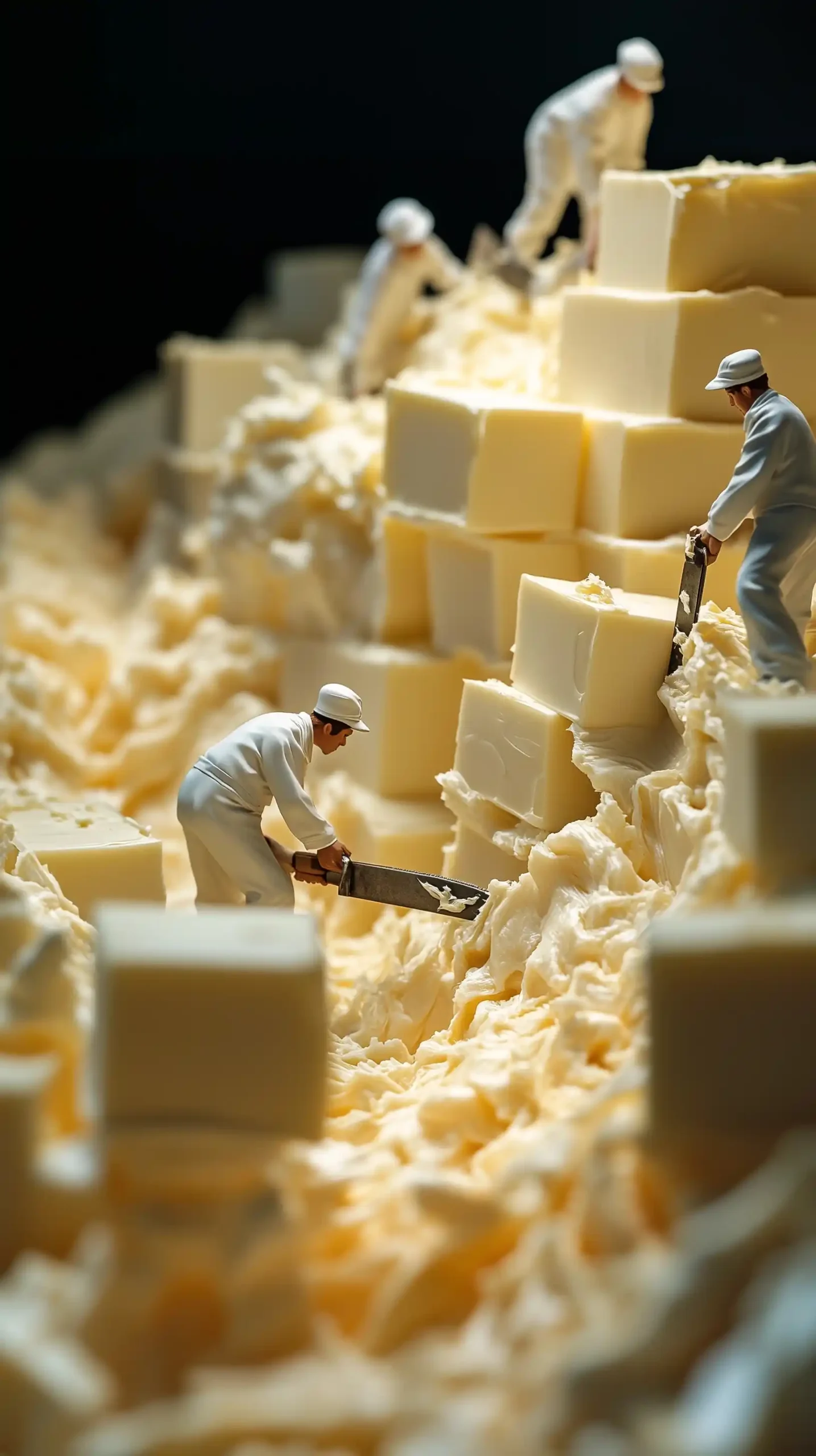 Miniature Bakers Cutting Butter Midjourney提示词
