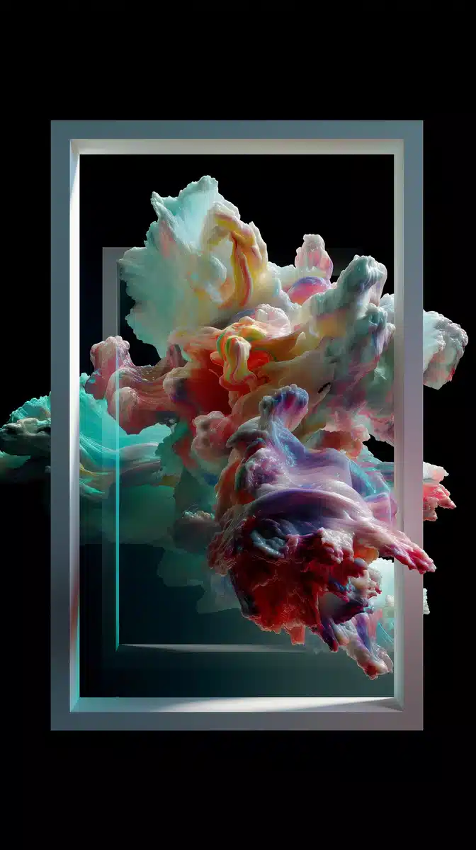 Colorful 3D Organic Wave Midjourney提示词