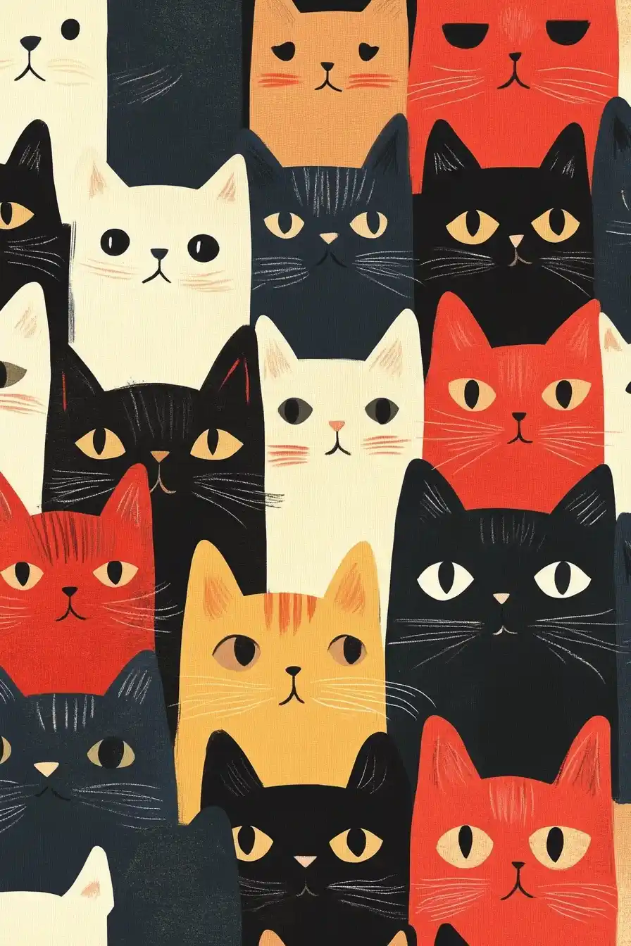 Cat Pattern Design Midjourney提示词