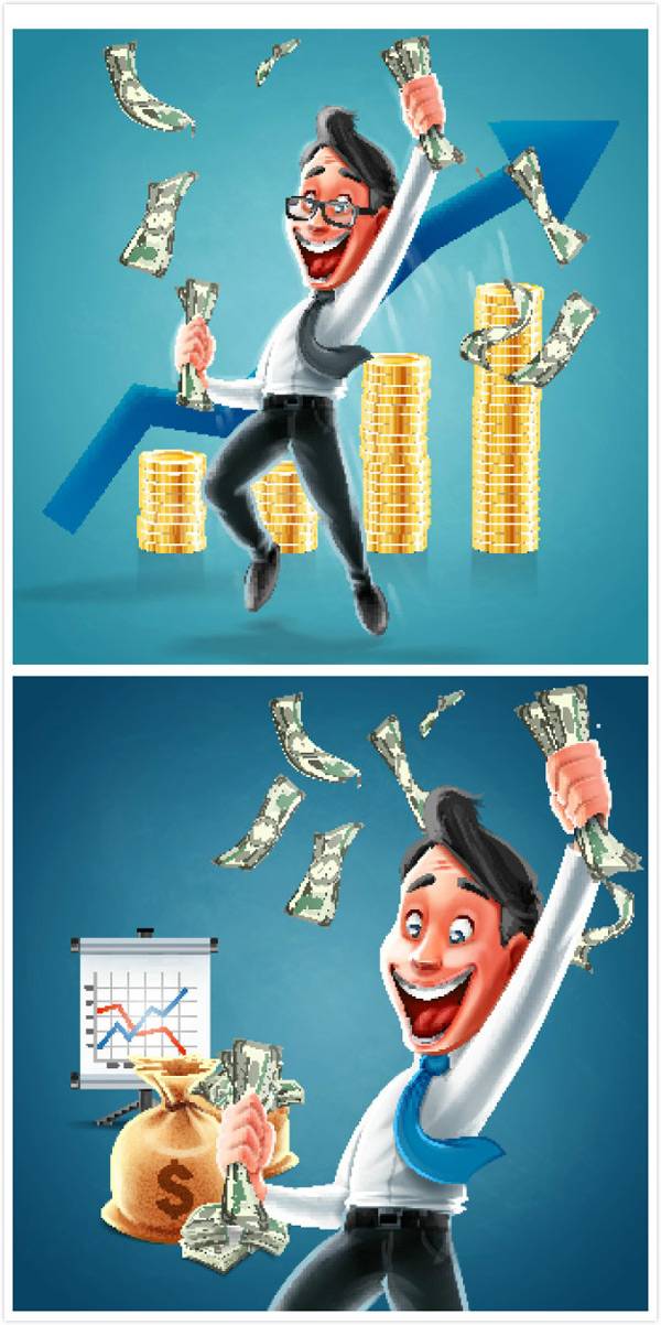 跳跃的商务人士