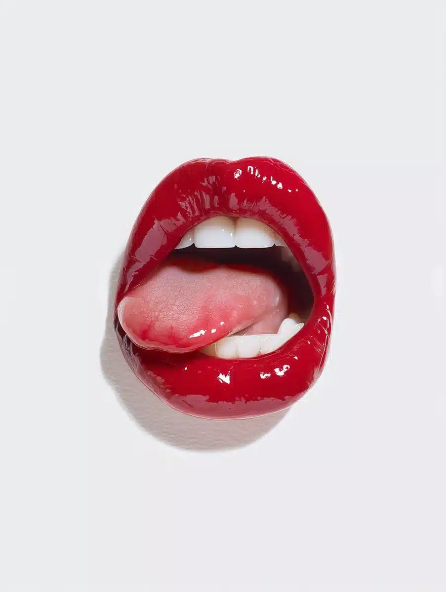 Hyper-Realistic Red Lips Midjourney提示词
