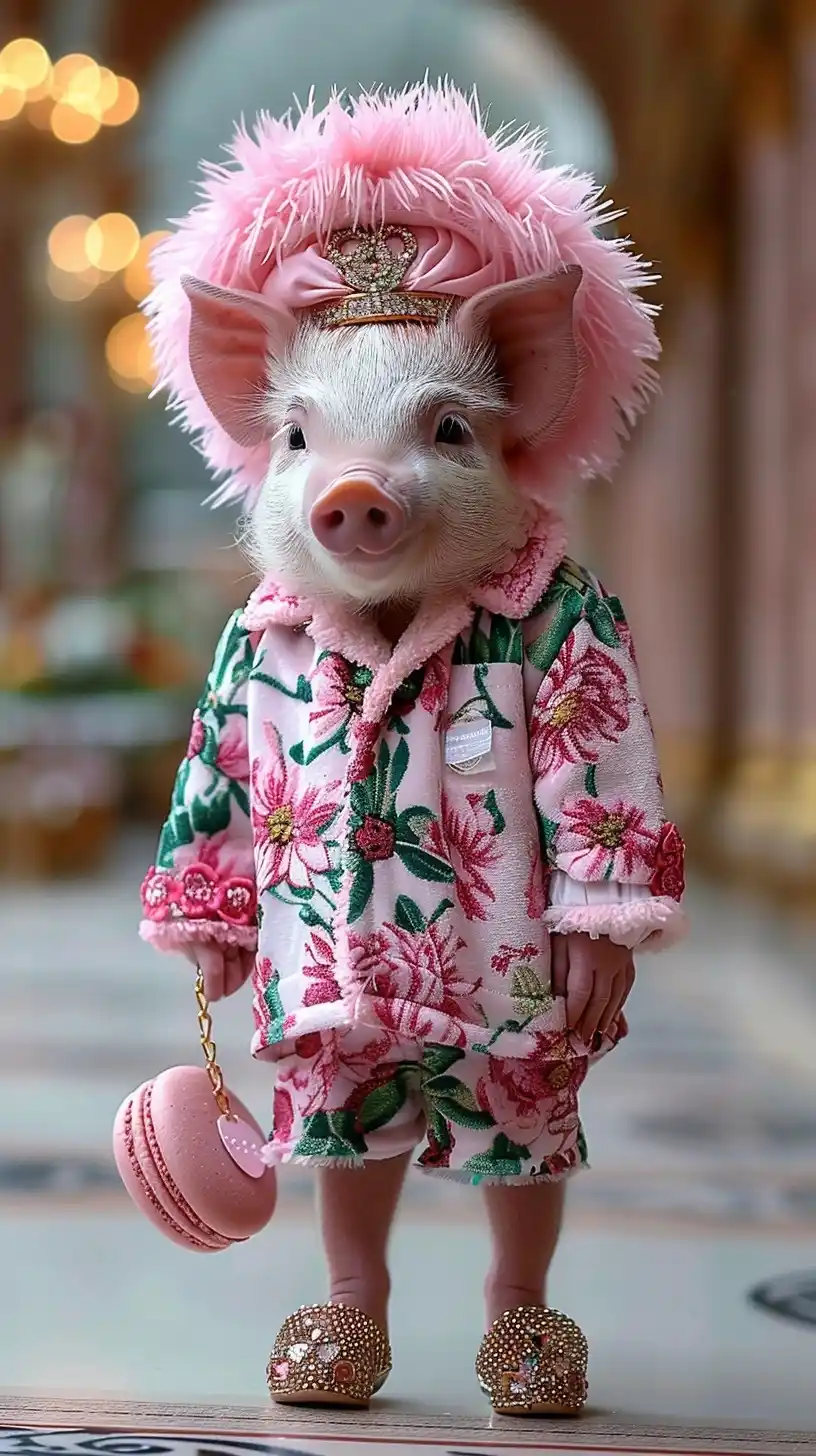 High-End Pig Runway Midjourney提示词