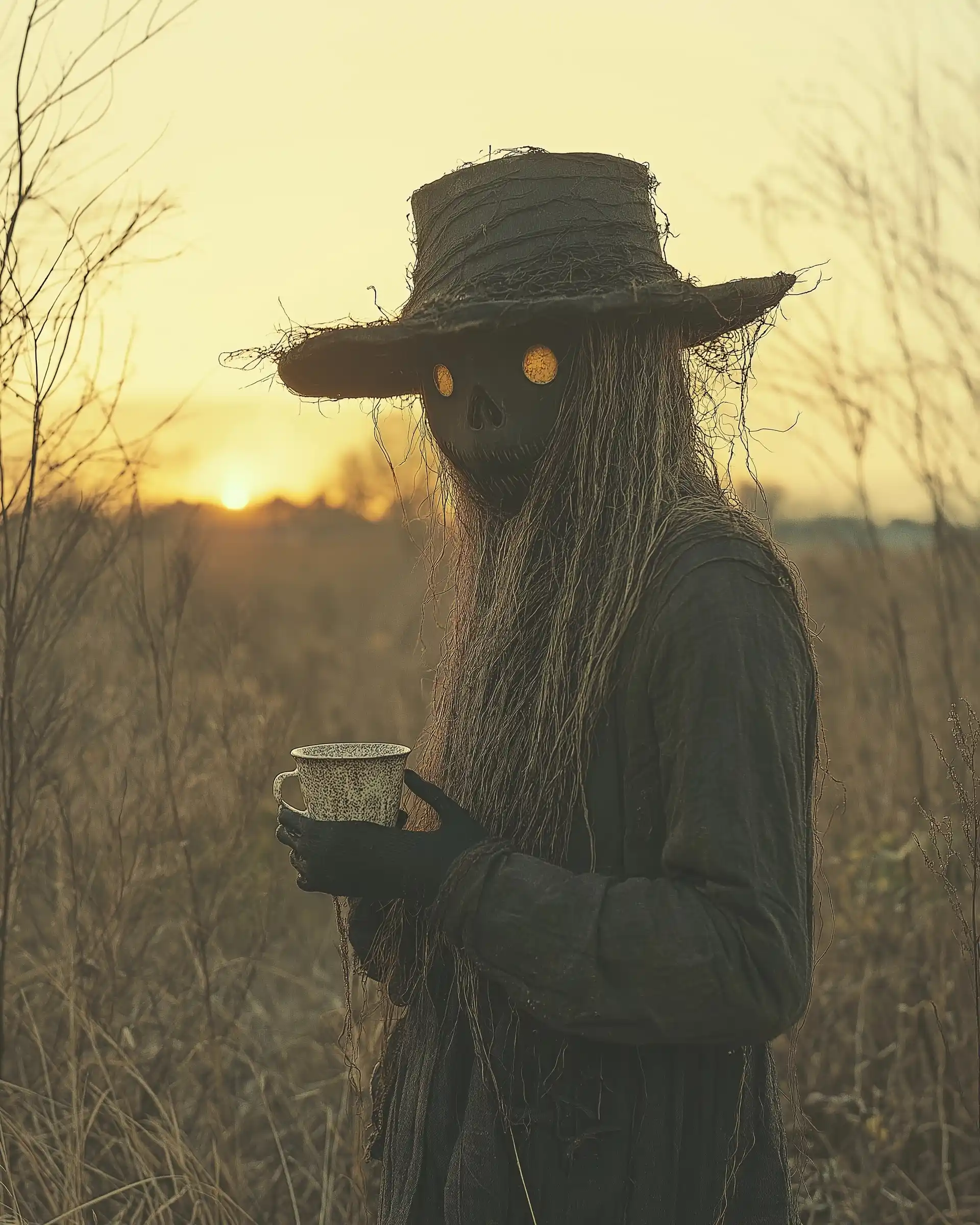 Vintage Halloween Coffee Scene Midjourney提示词