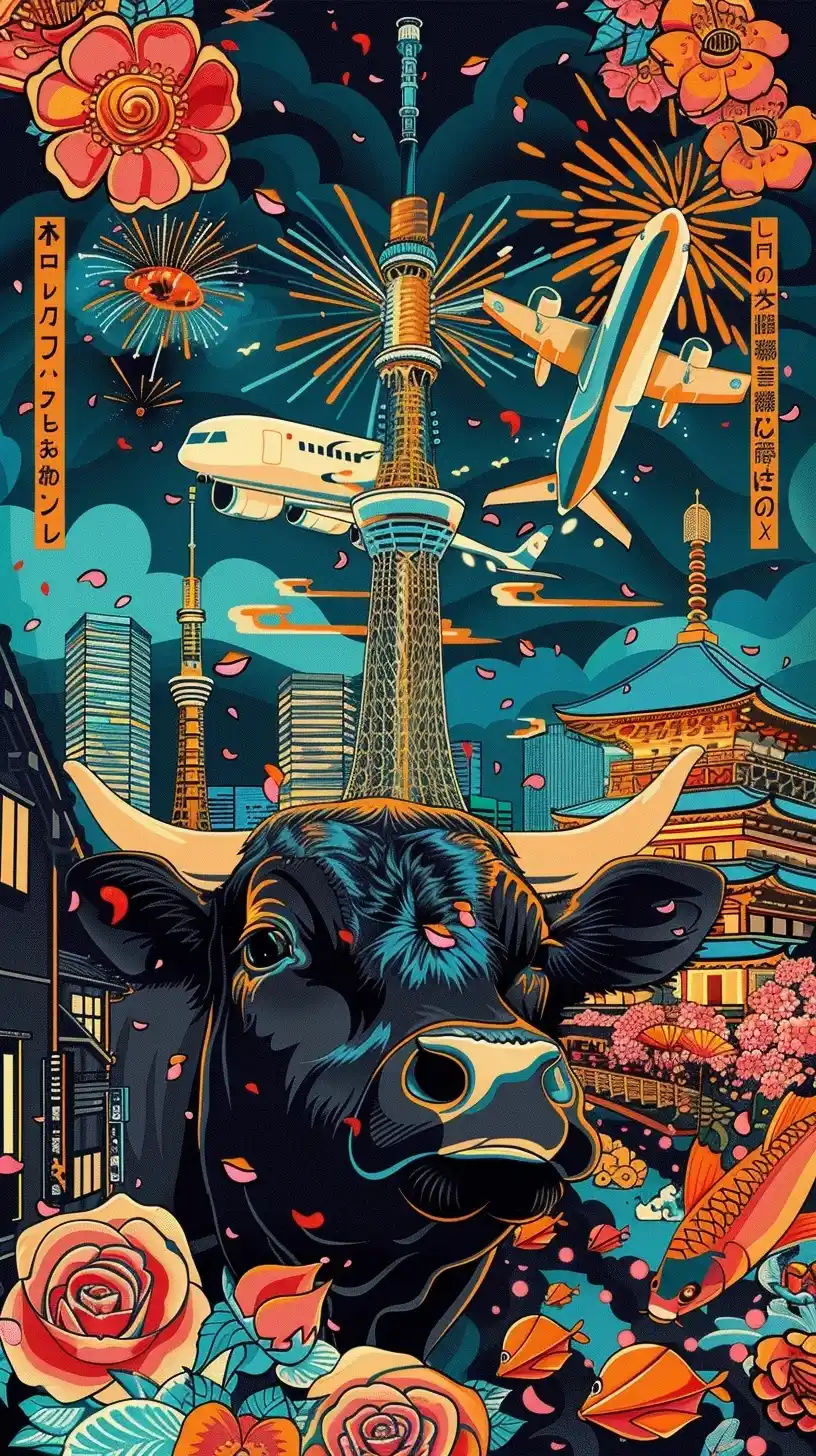 Dynamic Japan Advertisement Midjourney提示词