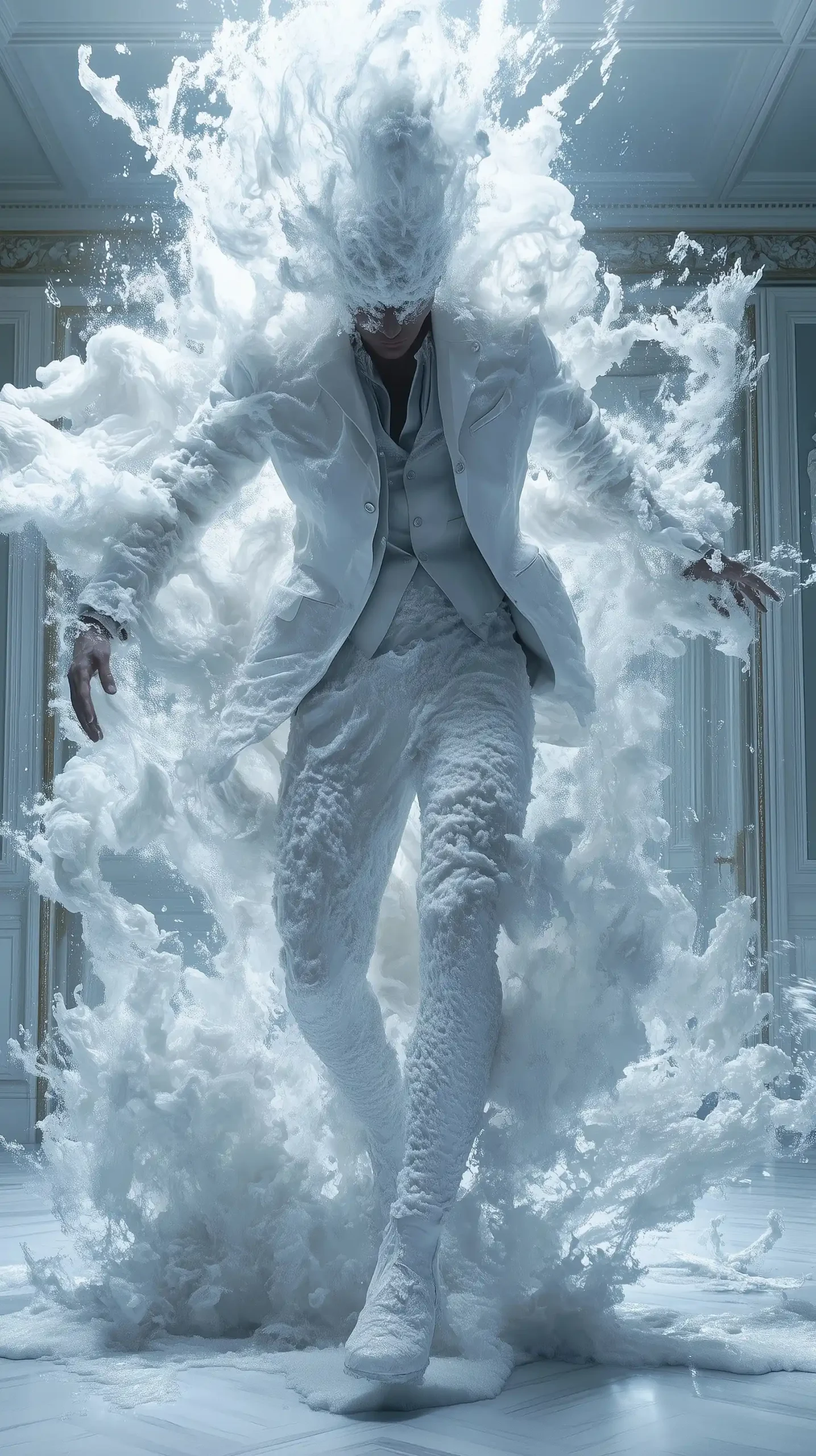 Surreal Powder Model Runway Midjourney提示词