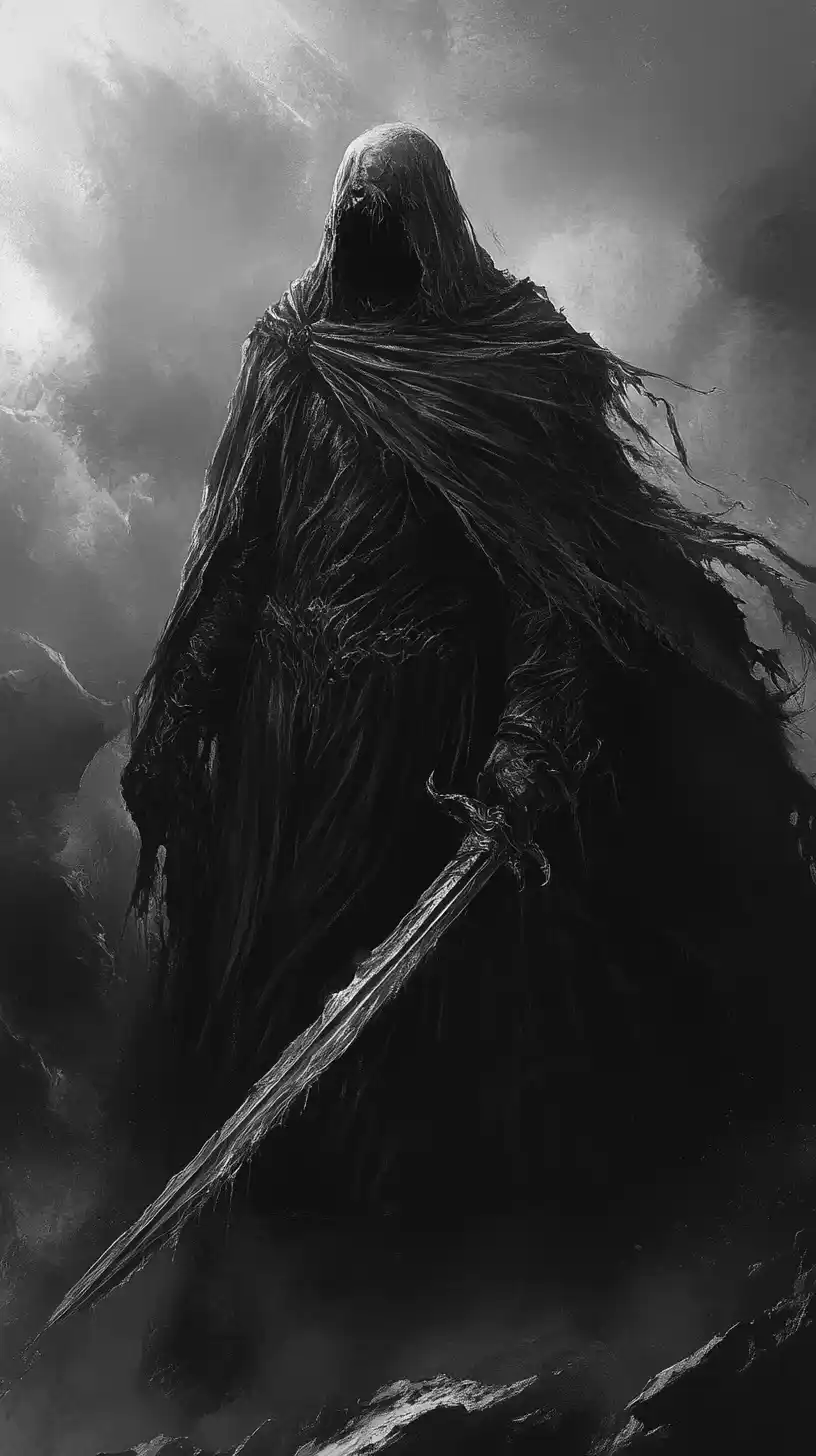 Dark Nazgul Silhouette Midjourney提示词