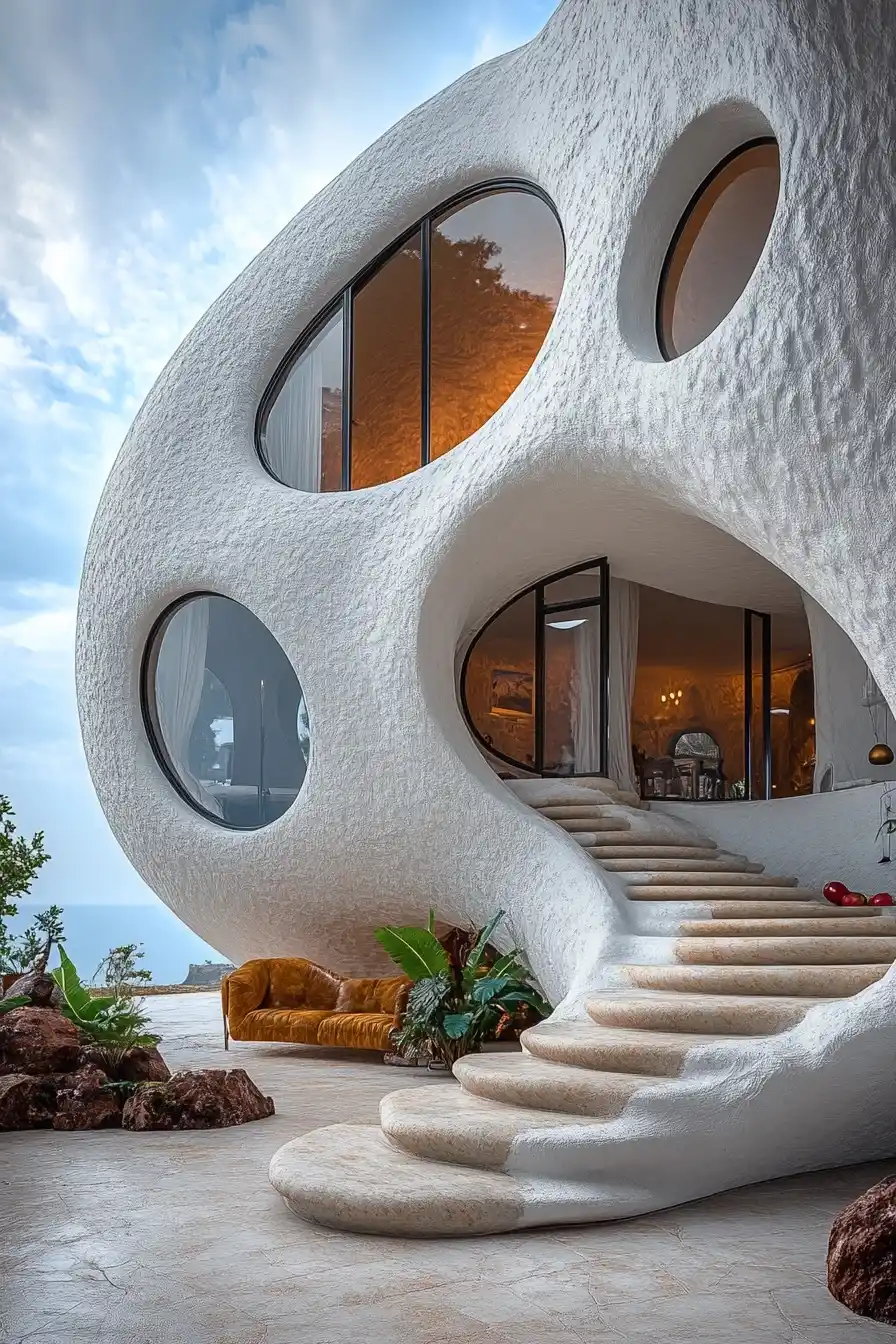 Whimsical Egg-Shaped Mansion Midjourney提示词
