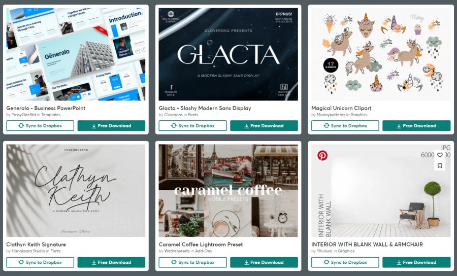 （2022年1月27日）CreativeMarket网站本周免费资源打包