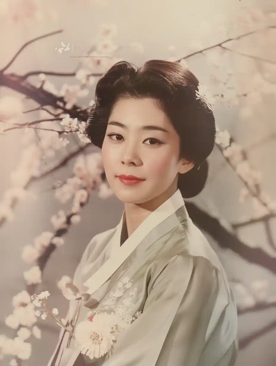 Korean Actress 60s Colorized Midjourney提示词
