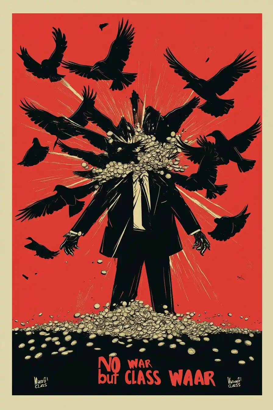 Crows Attack Wealthy Man Midjourney提示词