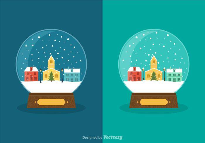 免费矢量冬季雪地球