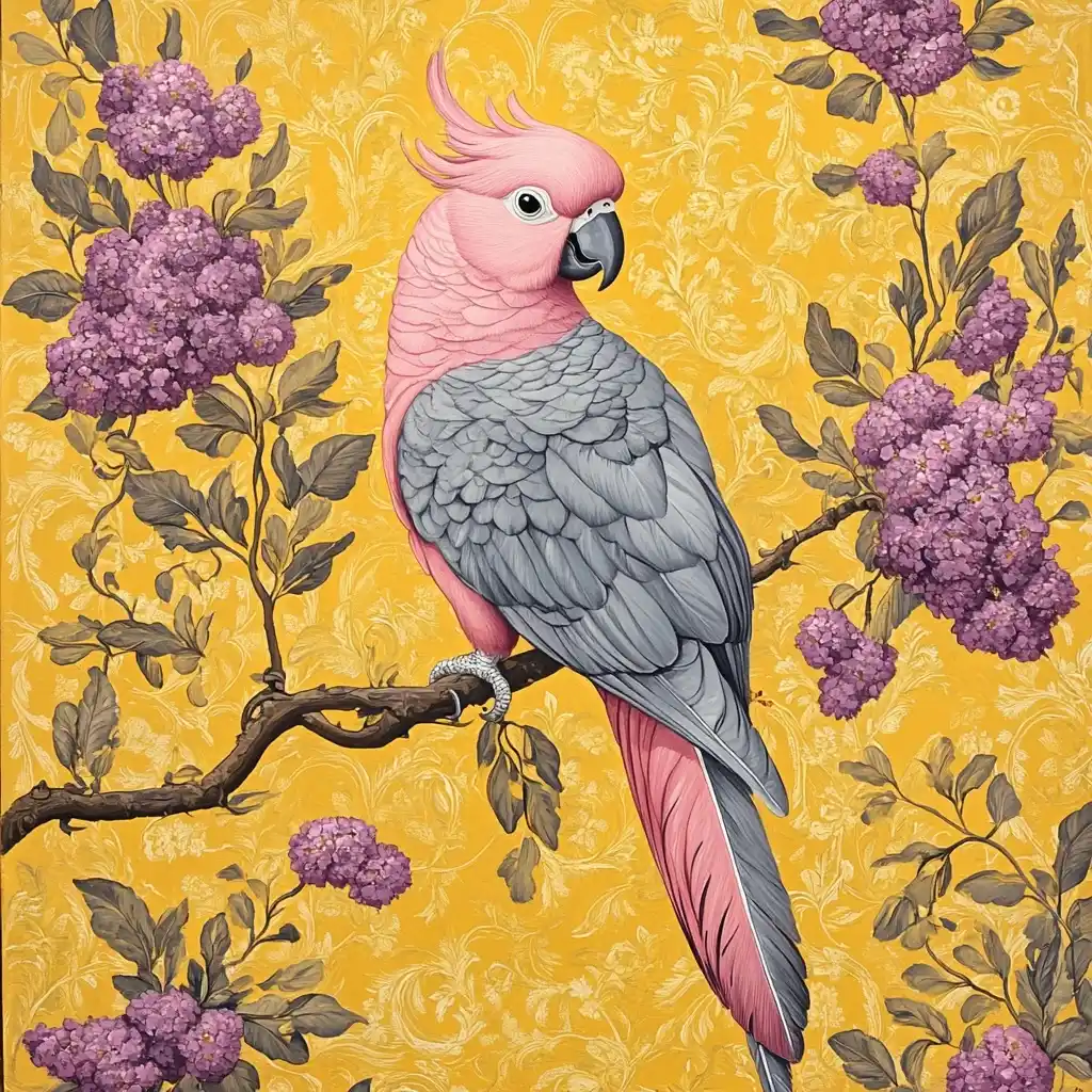 Cockatoo on Ornate Branch Midjourney提示词