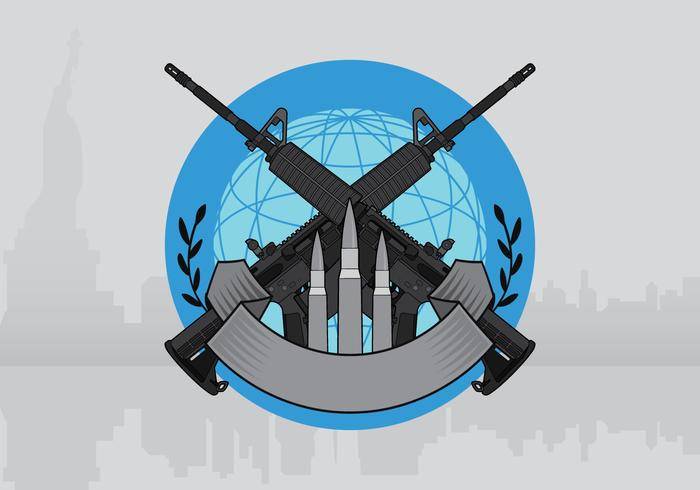 AR15徽章插图模板