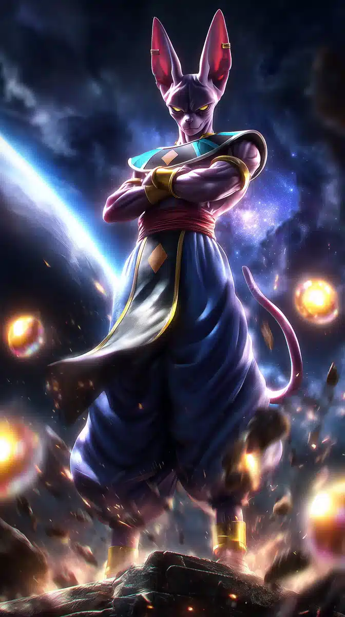 Hyperrealistic Beerus Above Temple Midjourney提示词