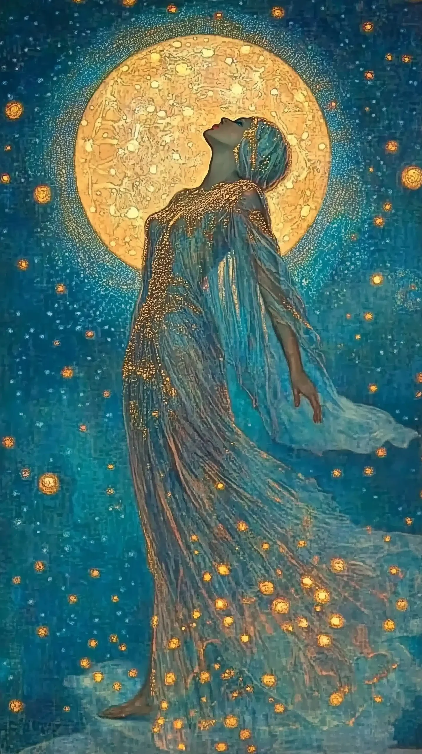 Surreal Woman Under Moonlight Midjourney 提示词生成效果