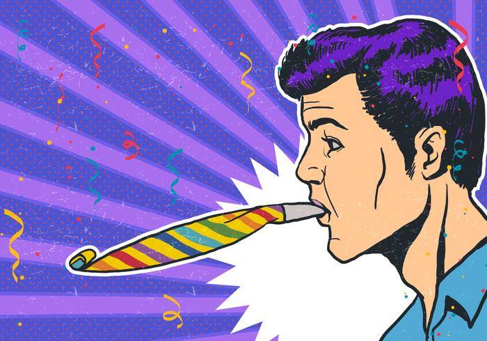 男人派对吹风机矢量