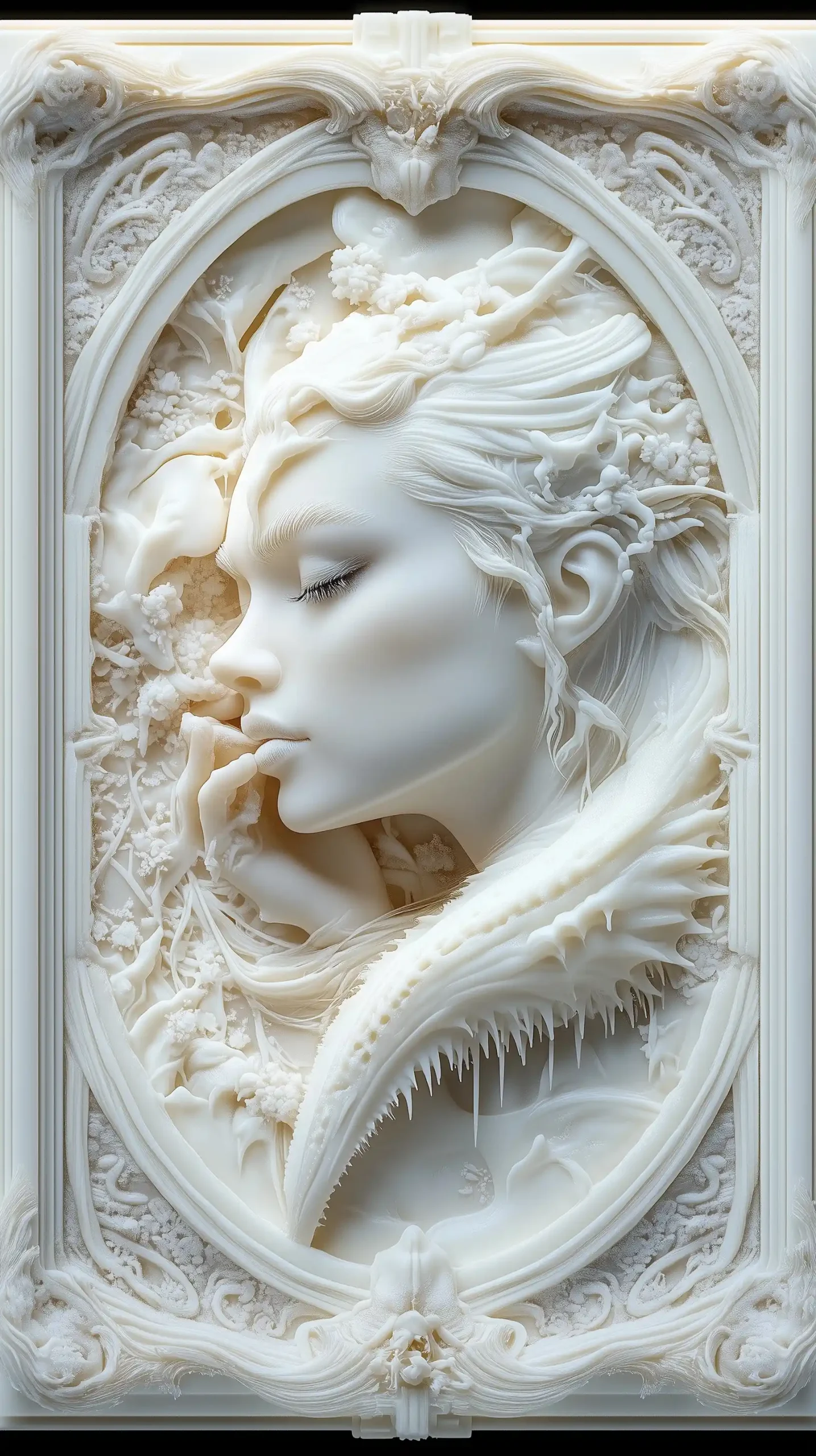 Ultra-Realistic Baroque Chocolate Portrait Midjourney提示词