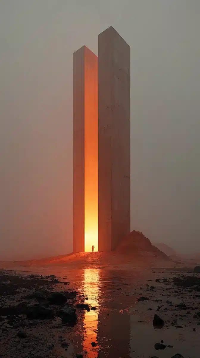 Brutalist Obelisk on Mars Midjourney提示词