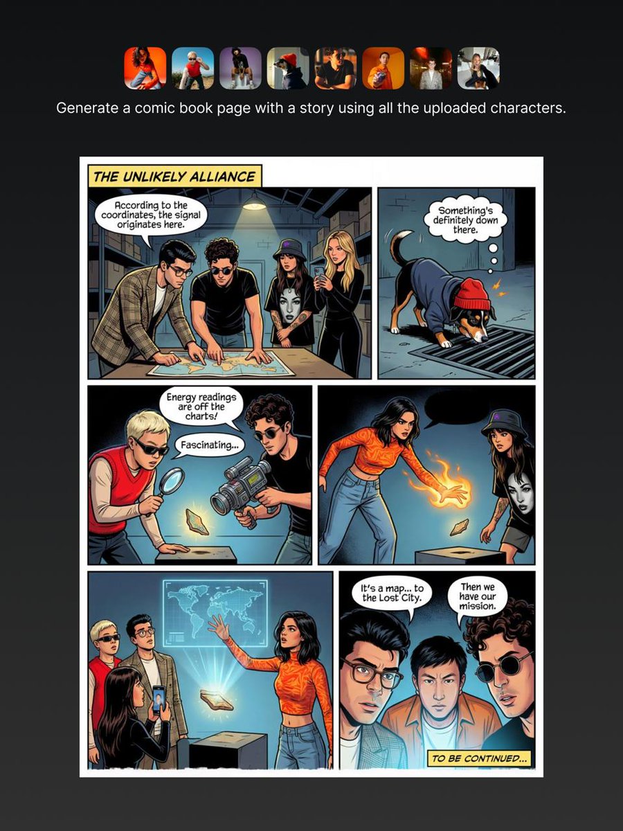 Comic Book Adventure: Young Team on a Lost City Mission Nano Banana提示词
