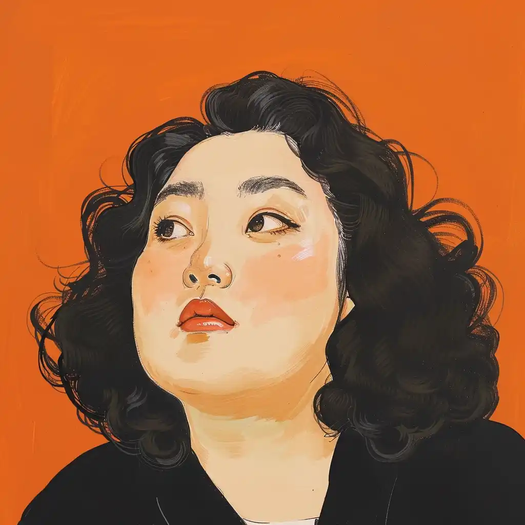 Chalk Anime Portrait Japanese Woman Midjourney提示词