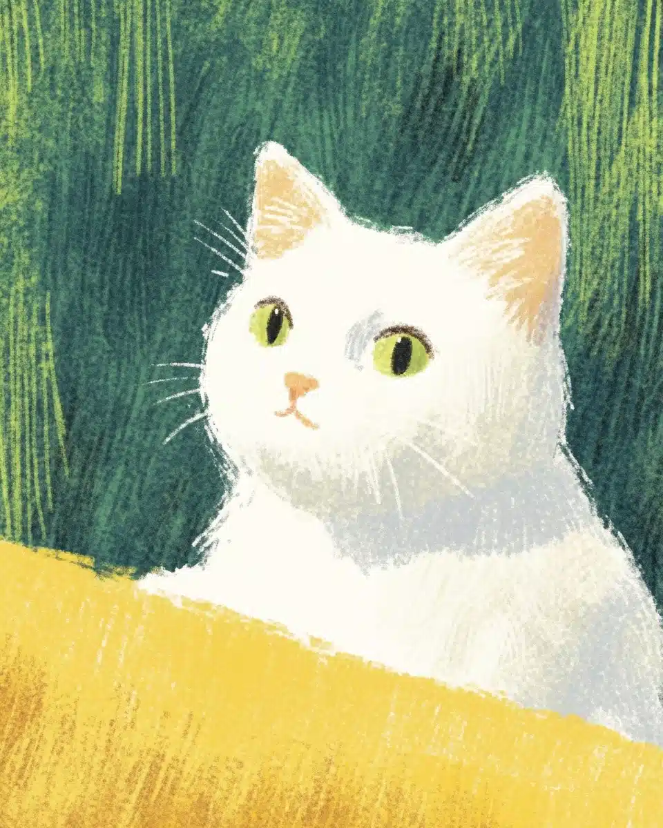 Whimsical Cat Illustration Midjourney提示词