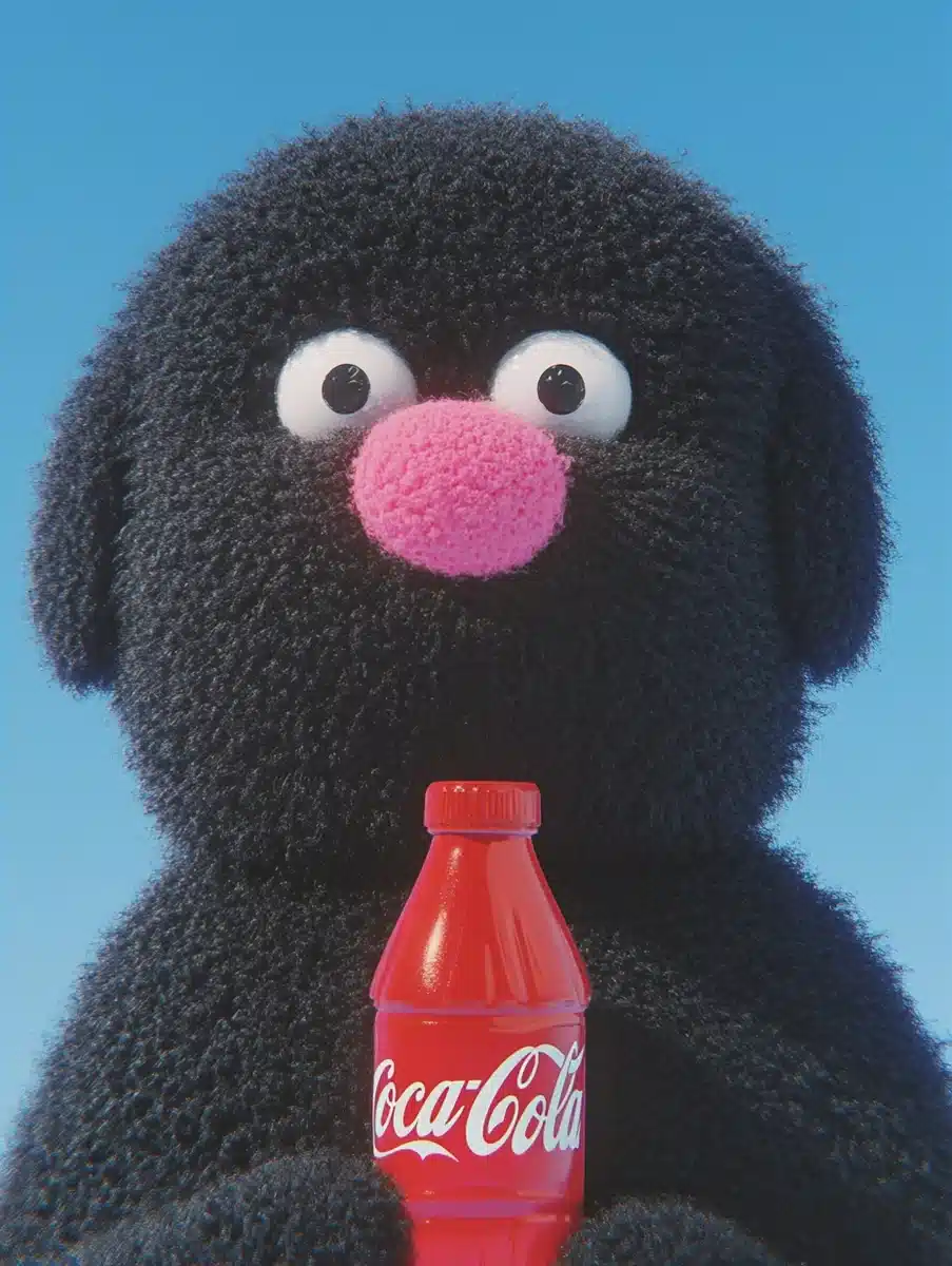 Detailed Puppy with Coca-Cola Midjourney提示词