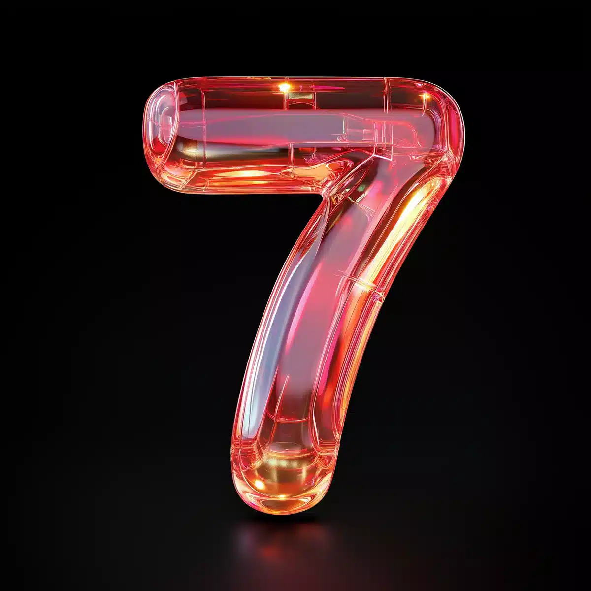Glossy 3D Floating 7 Midjourney提示词