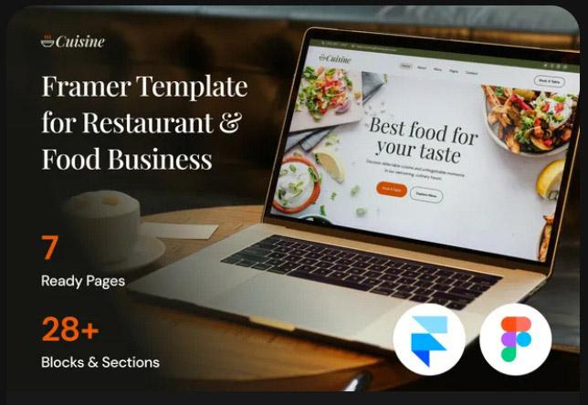 Cuisine - Food & Restaurant Framer Template