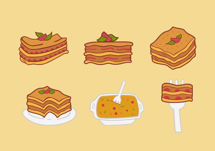 烤宽面条食物矢量图