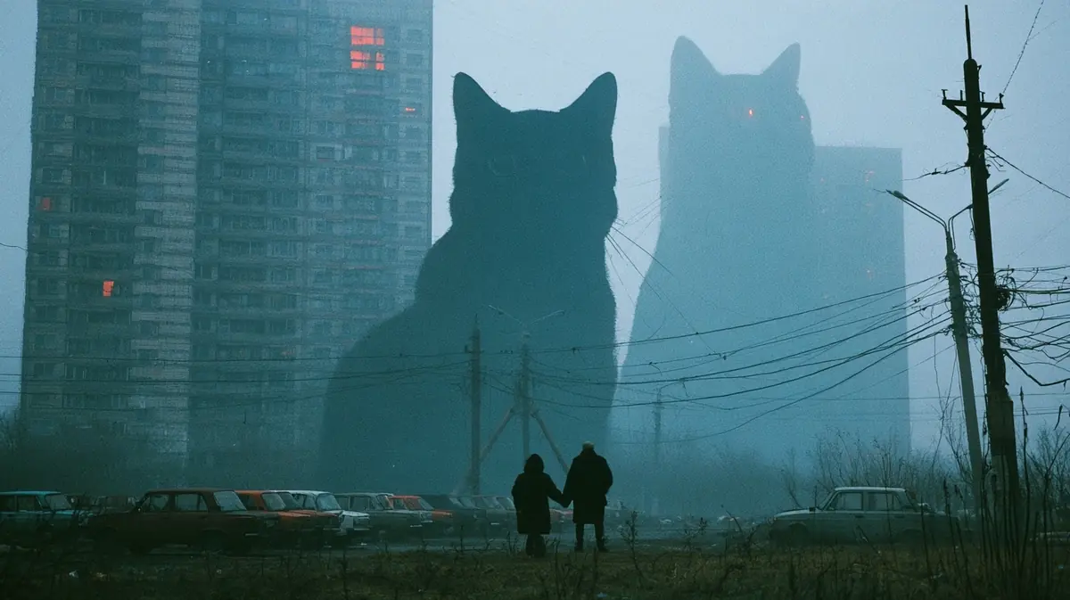 Surreal Giant Cat Brutalism Midjourney提示词