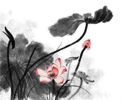 水墨荷花PNG素材
