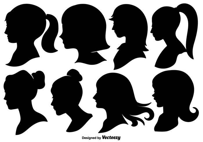 女人的配置文件剪影 - 矢量图