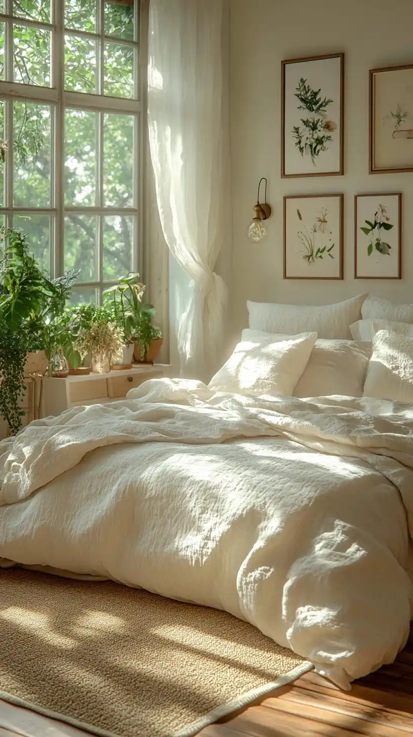Cozy Bedroom in HD Midjourney提示词