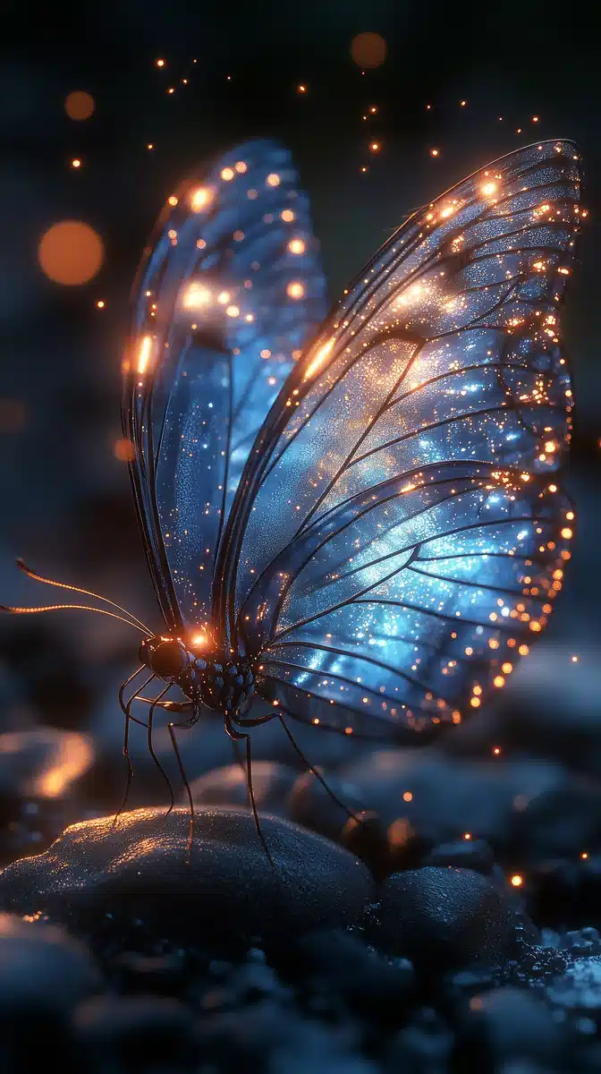 Futuristic Butterfly in Light Midjourney提示词