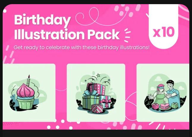 Birthday Illustration Pack