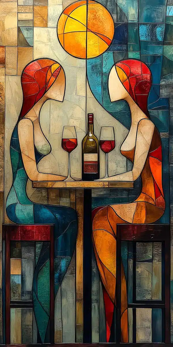 Geometric Women at Bar Midjourney提示词