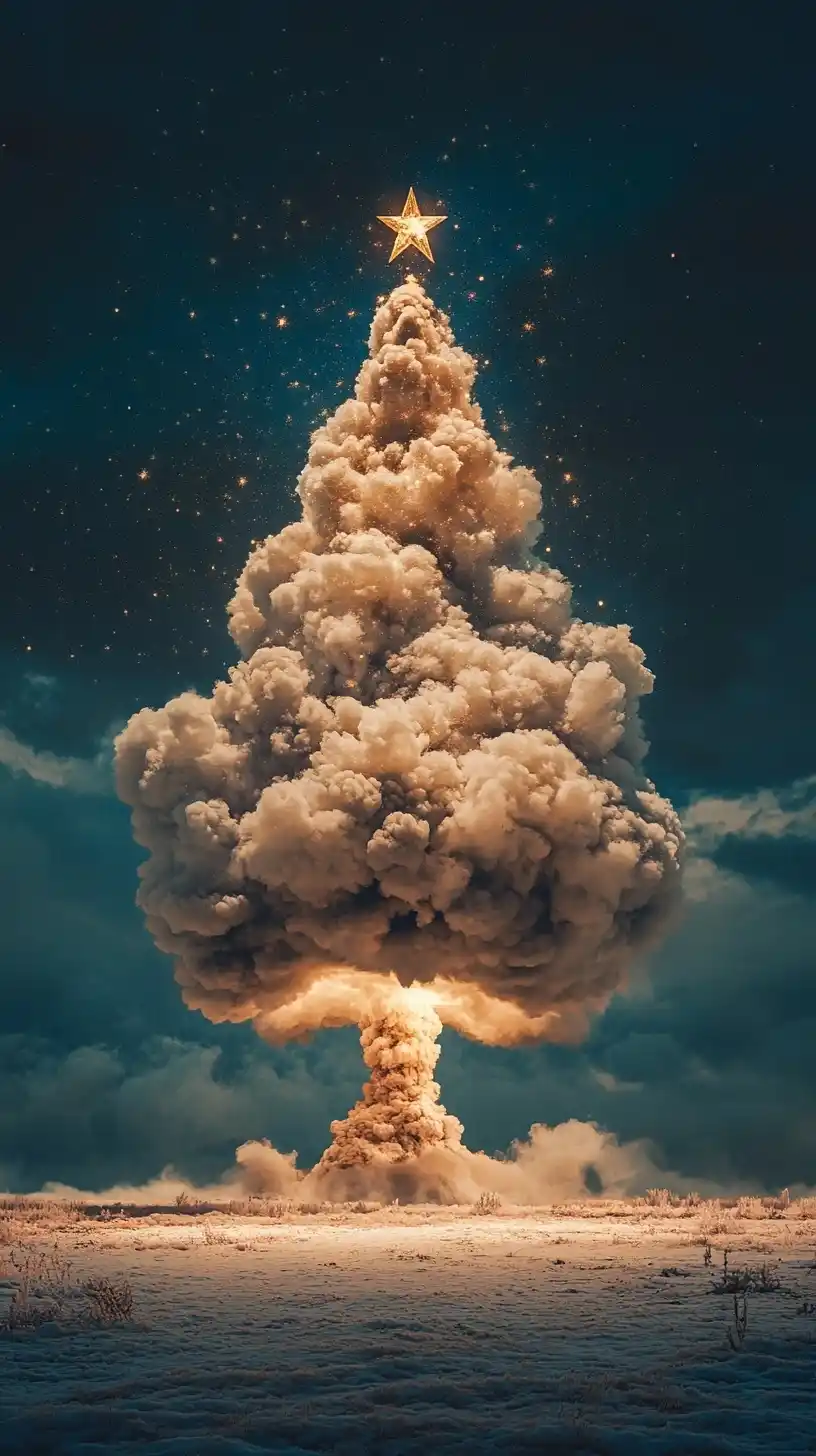 Nuclear Christmas Tree Cloud Midjourney提示词