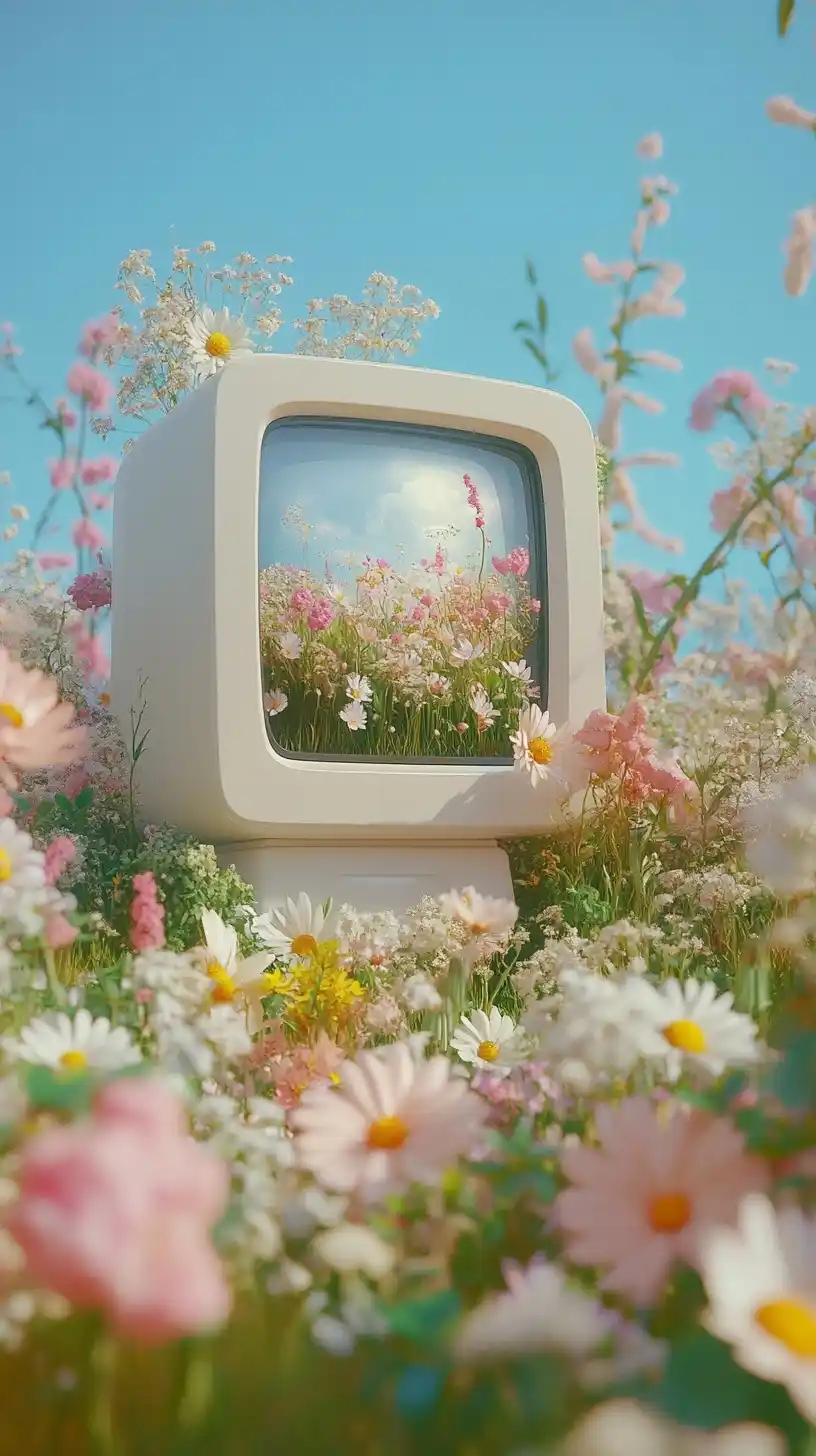 Kawaii Flowers from Computer Midjourney提示词