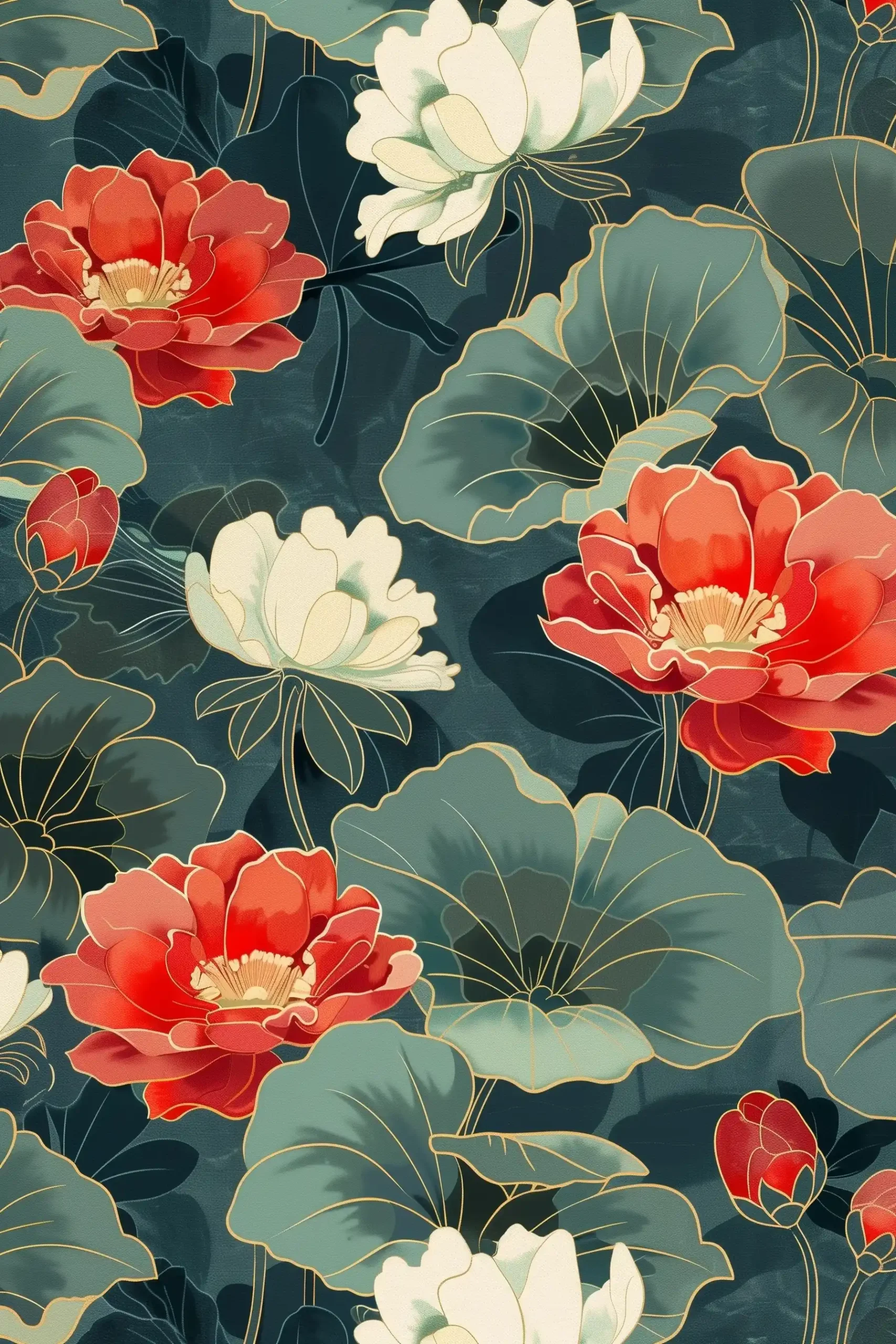 Anime Floral Wallpaper Midjourney提示词