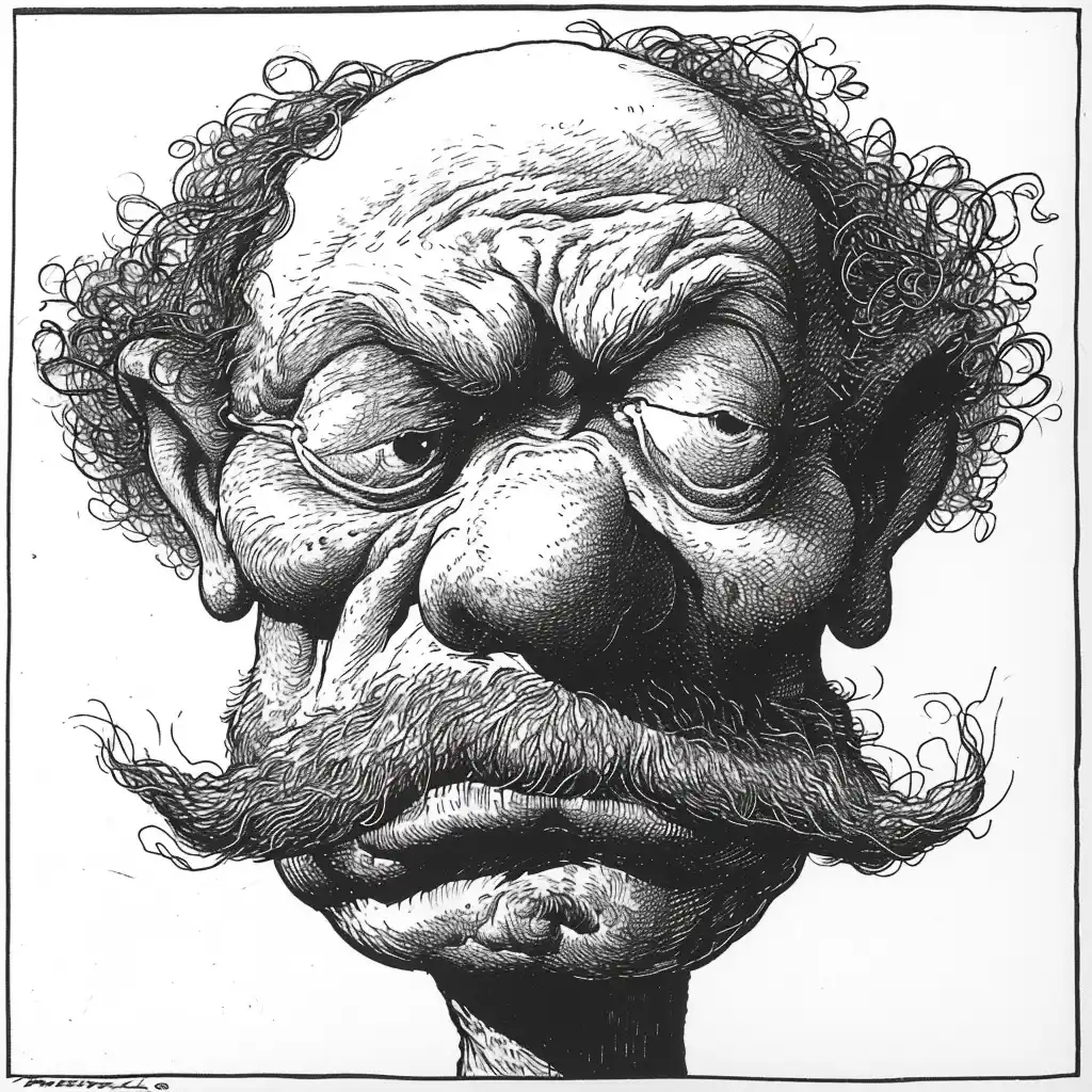 Graphic Pruneface by Crumb Midjourney提示词