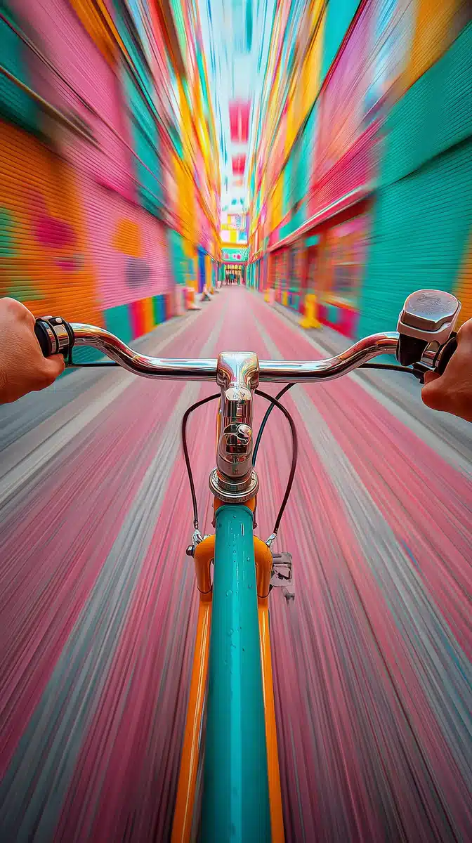 Psychedelic Bike Ride Photograph Midjourney提示词