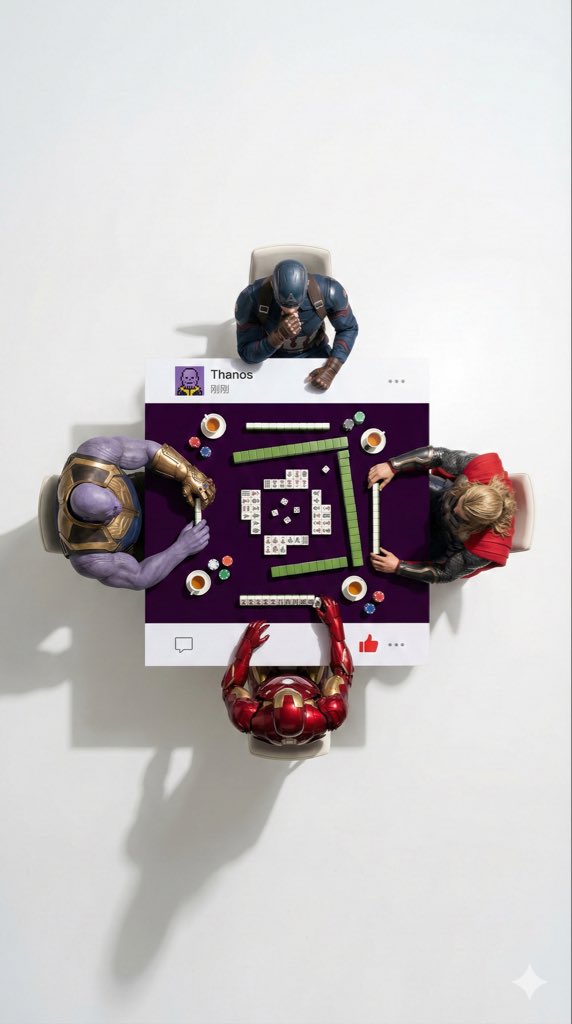 Thanos & Avengers Mahjong Game - Creative Miniatures Art Nano Banana提示词