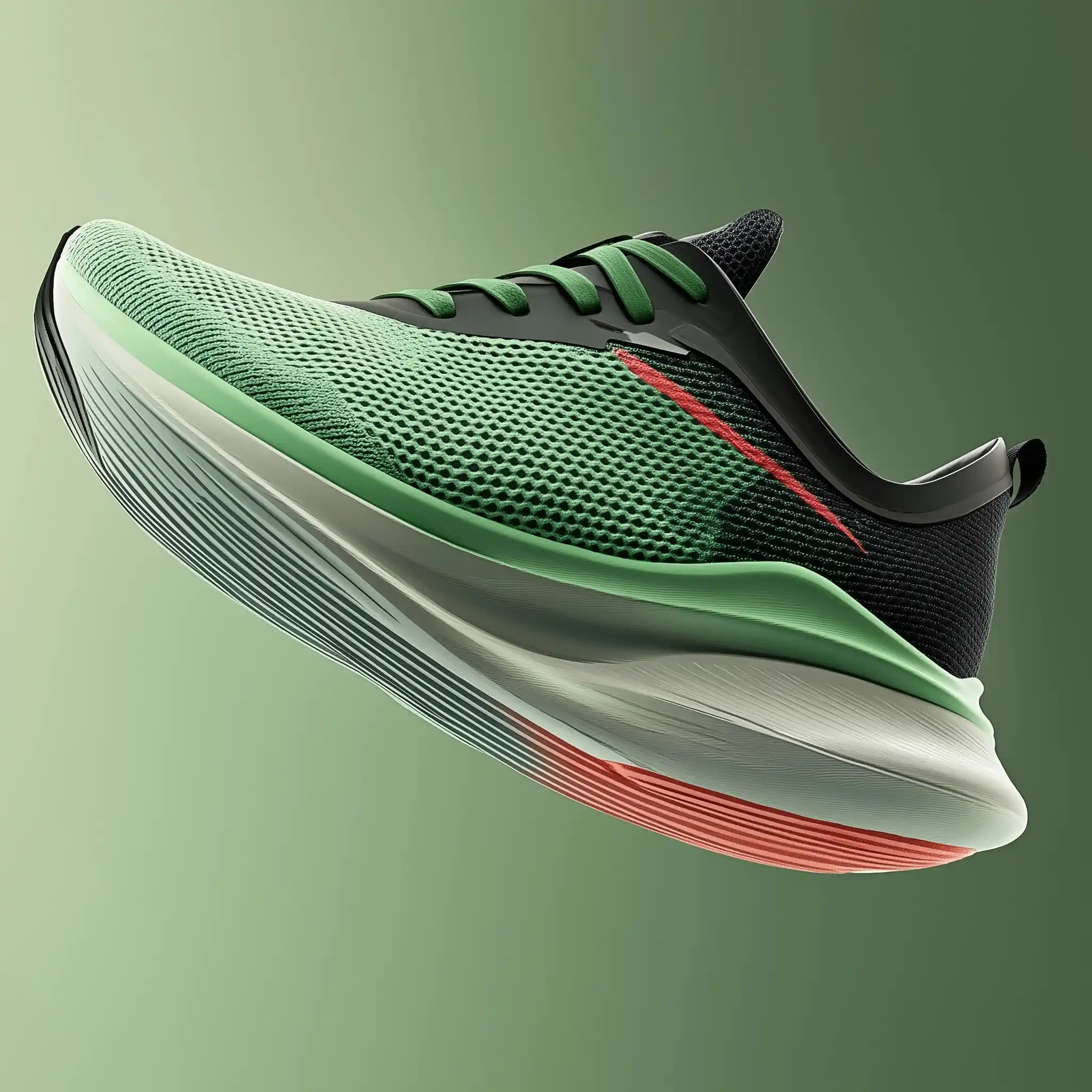 Dynamic Running Shoe Rendering Midjourney提示词