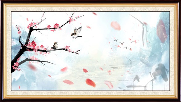 玫瑰花中堂画