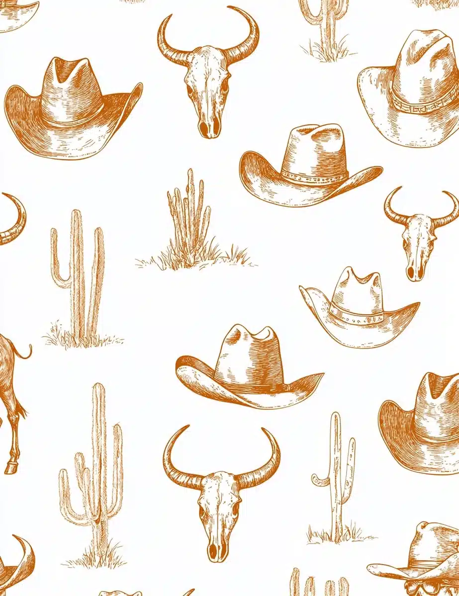 Monochrome Western Toile Pattern Midjourney提示词