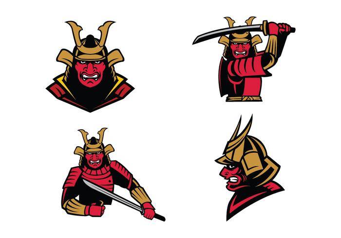 免费的武士战士吉祥物矢量