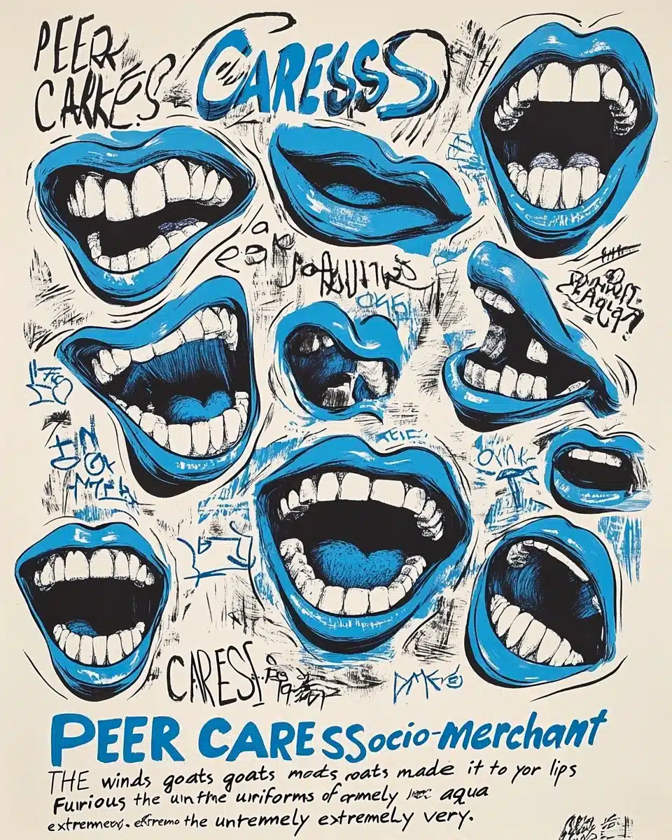 Collage of Mouths Poster Midjourney提示词