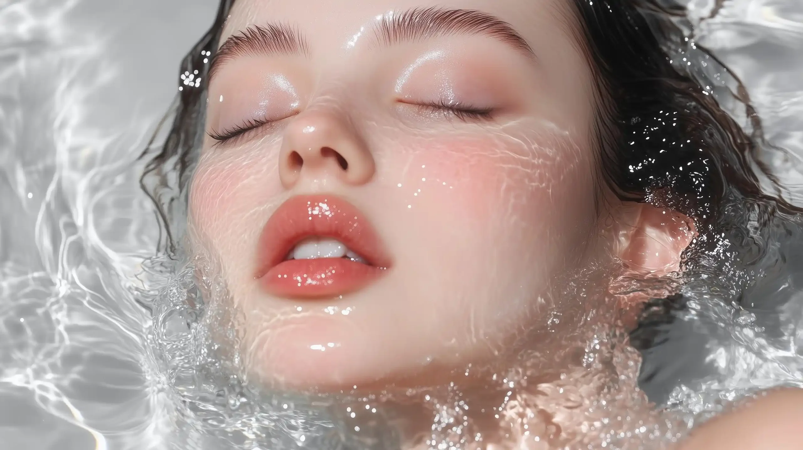 Serene Woman in Water Midjourney提示词
